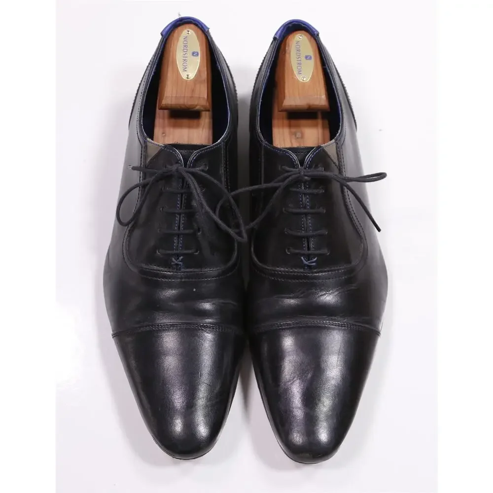 Ted Baker Rogrr Black Captoe Oxford Leather Dress Shoes Mens UK 13 US 14